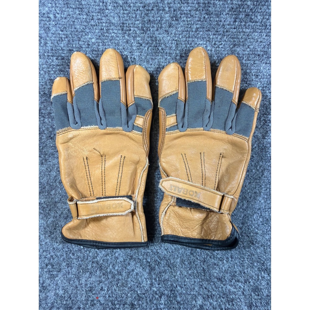 Kobalt Tan Leather Work Gloves Mens Size Large Padded Palm Reinforced Knuckle